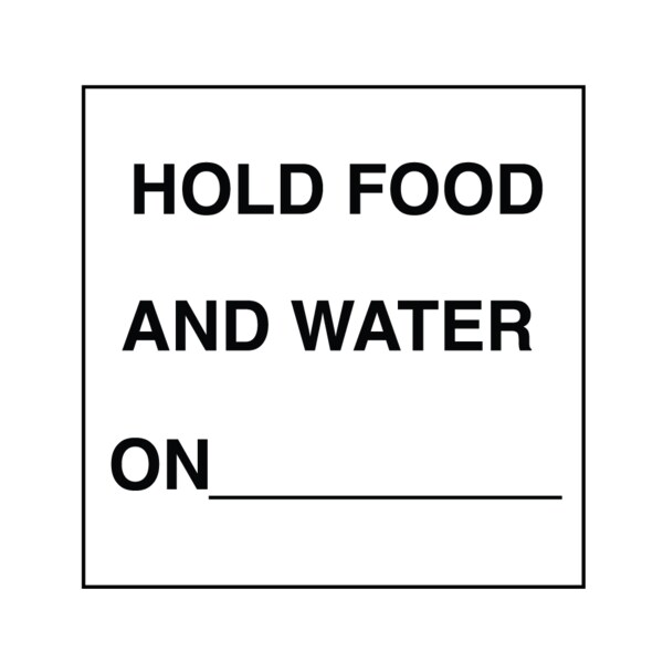 Printed Chart Tape - Hold Food And Water On